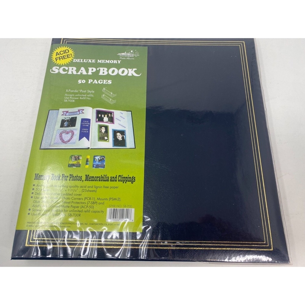 Pioneer‎ Deluxe Memory Dark Blue Scrapbook Album 25 Sheets Paper Style SB-700
